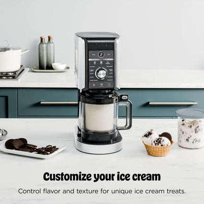 Ninja CREAMi Deluxe Ice Cream & Frozen Treat Maker for Ice Cream, Sorbet, Milkshakes, Frozen Yogurt, & More, 11-in-1, XL Capacity, Silver, Includes (2) Family-Sized 24 oz. Tubs, NC501