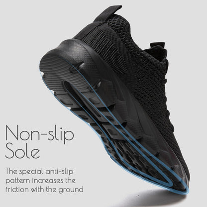 ZGPWZWL Running Sneakers for Men Shoes Athletic Tennis Gym Walking Casual Lightweight Breathable Workout Comfortable Sports Shoes Mens Black Size 7