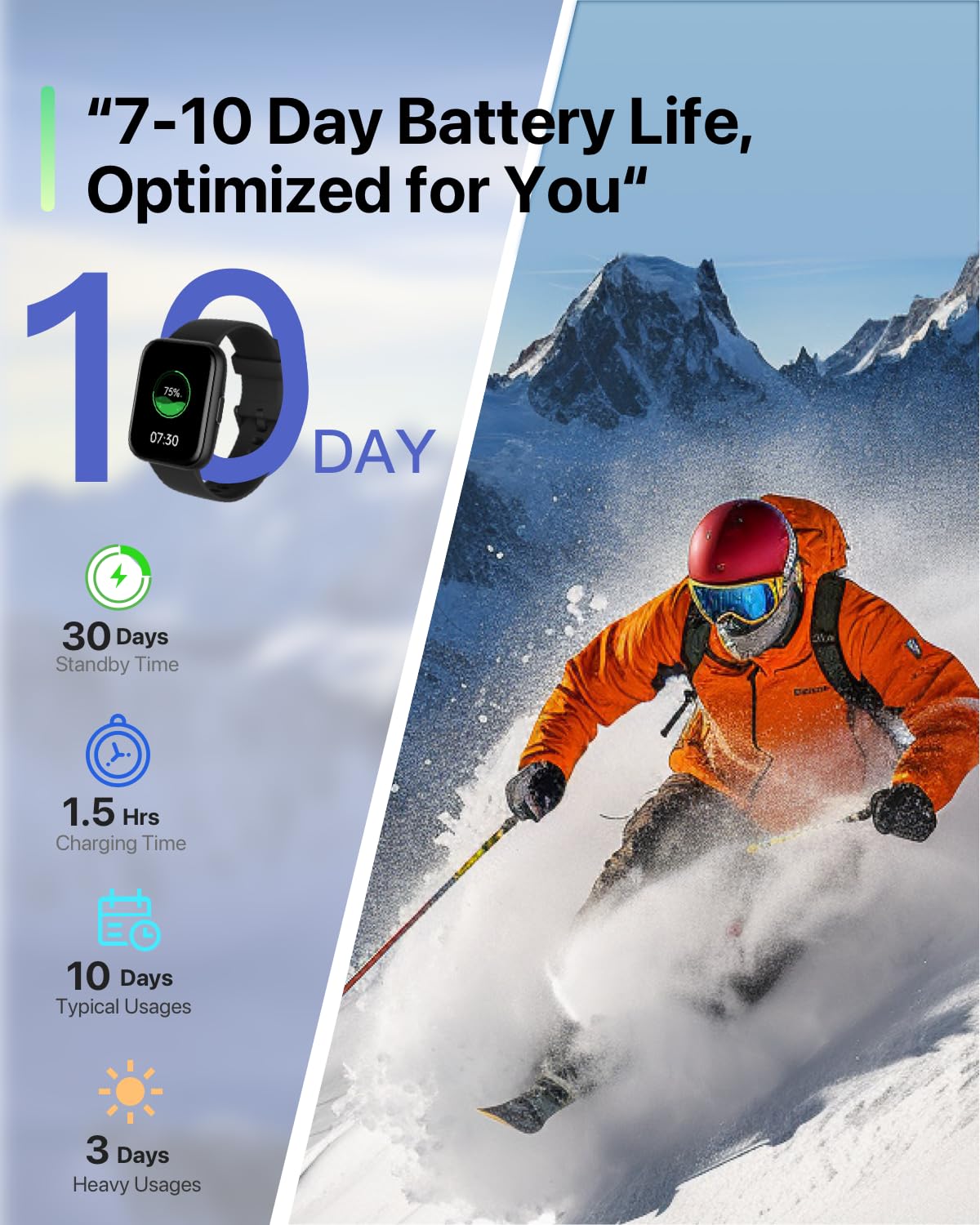 DIVElink Smart Watches for Men Women - 1.83" HD 2025 Fitness Tracker with 100 Sports Modes, Heart Rate/Sleep Monitor, IP68 Waterproof, Bluetooth Call & Music Control for iPhone/Android