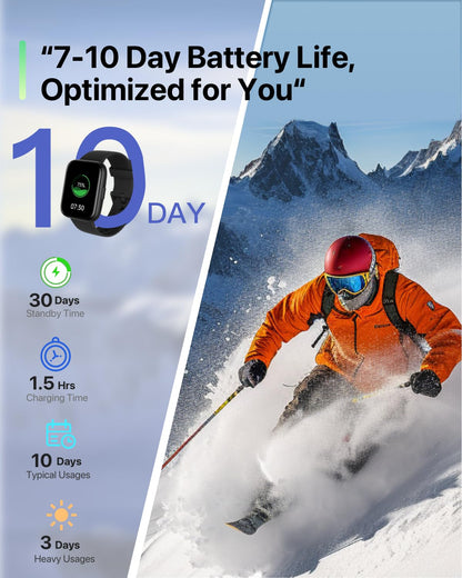 DIVElink Smart Watches for Men Women - 1.83" HD 2025 Fitness Tracker with 100 Sports Modes, Heart Rate/Sleep Monitor, IP68 Waterproof, Bluetooth Call & Music Control for iPhone/Android