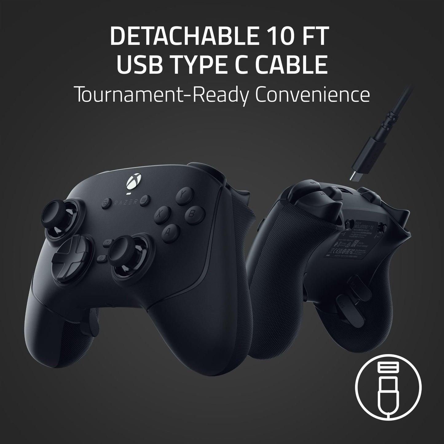 Razer Wolverine V3 Tournament Edition Wired Gaming Controller: Licensed for Xbox Series X|S, Xbox One, Windows PC - 6 Remappable Buttons - Fast Triggers - USB-C Cable - Wired Tournament Mode - Black