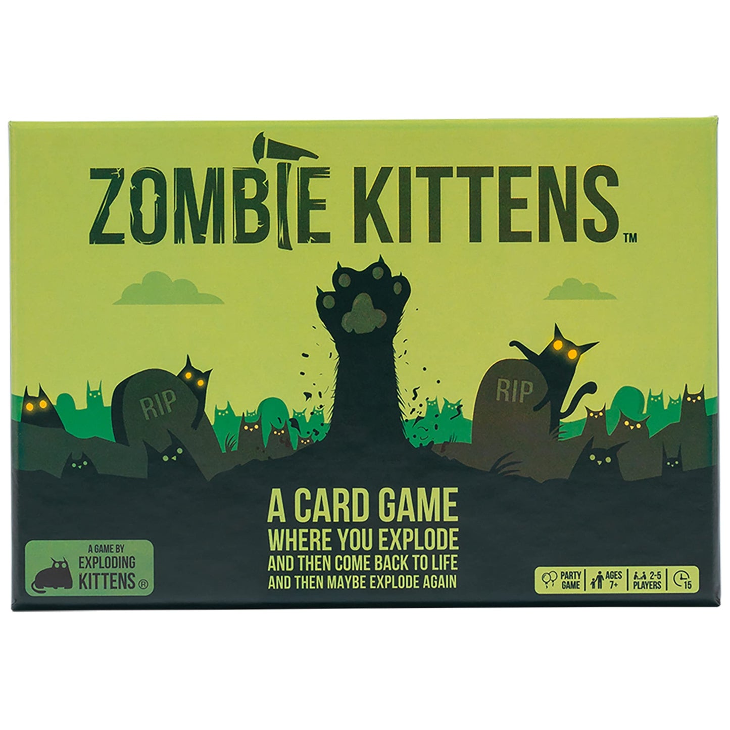 Exploding Kittens Zombie Kittens 2-5 Players - Ages 7+ - 15 Minutes to Play - High Stakes Zombie Card Game - Party Game, Family Game Night, Kid and Adult Card Game