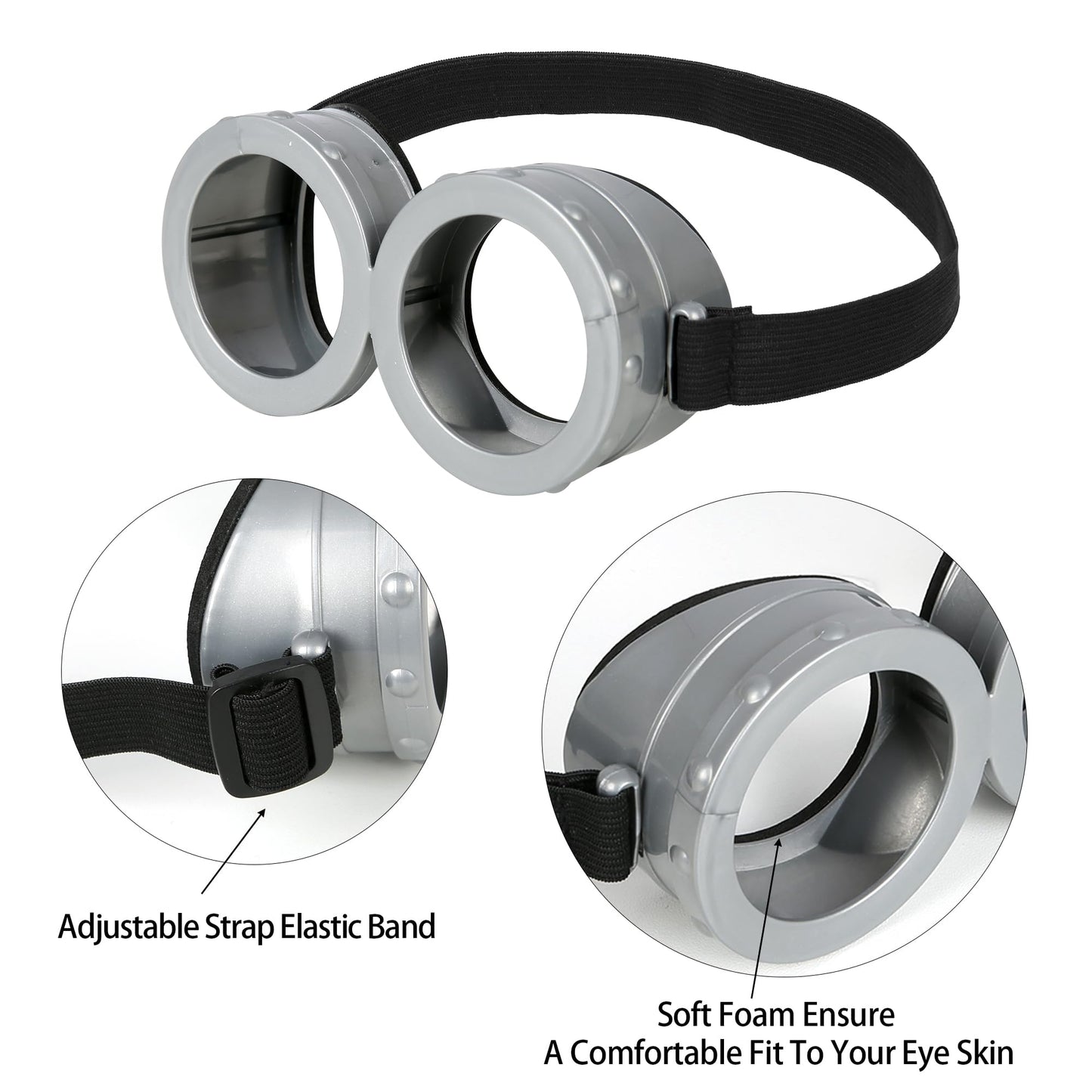 Tinyones 6 Pcs Women's Halloween Costume Accessories Set, Goggles/Yellow Beanie/Blue Dress/Blue Suspenders/Gloves/Yellow Stockings