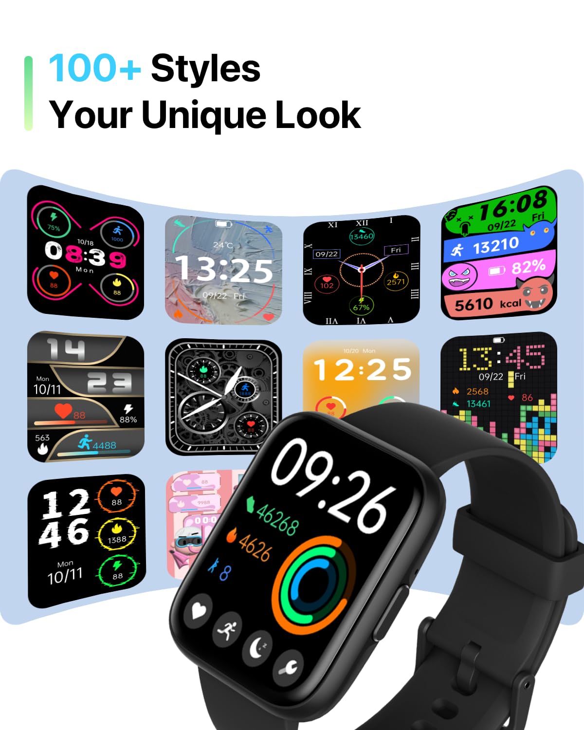 DIVElink Smart Watches for Men Women - 1.83" HD 2025 Fitness Tracker with 100 Sports Modes, Heart Rate/Sleep Monitor, IP68 Waterproof, Bluetooth Call & Music Control for iPhone/Android