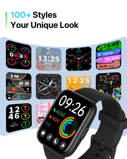 DIVElink Smart Watches for Men Women - 1.83" HD 2025 Fitness Tracker with 100 Sports Modes, Heart Rate/Sleep Monitor, IP68 Waterproof, Bluetooth Call & Music Control for iPhone/Android