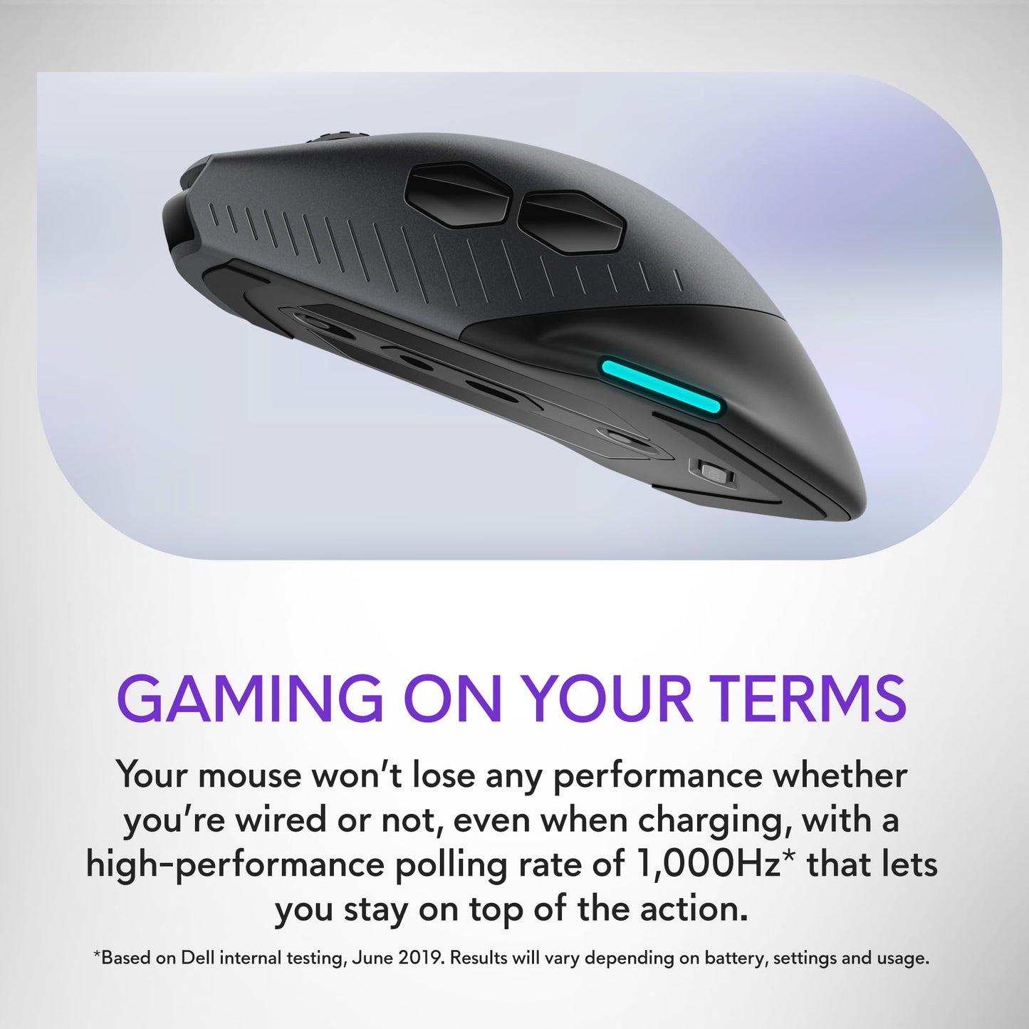 Alienware Wired/Wireless Gaming Mouse AW610M - 16000 DPI Optical Sensor, 350 Hour Rechargeable Battery, 7 Buttons, 3-ZONE 16.8m AlienFX RGB Lighting, Ergonomic - Dark Side of the Moon