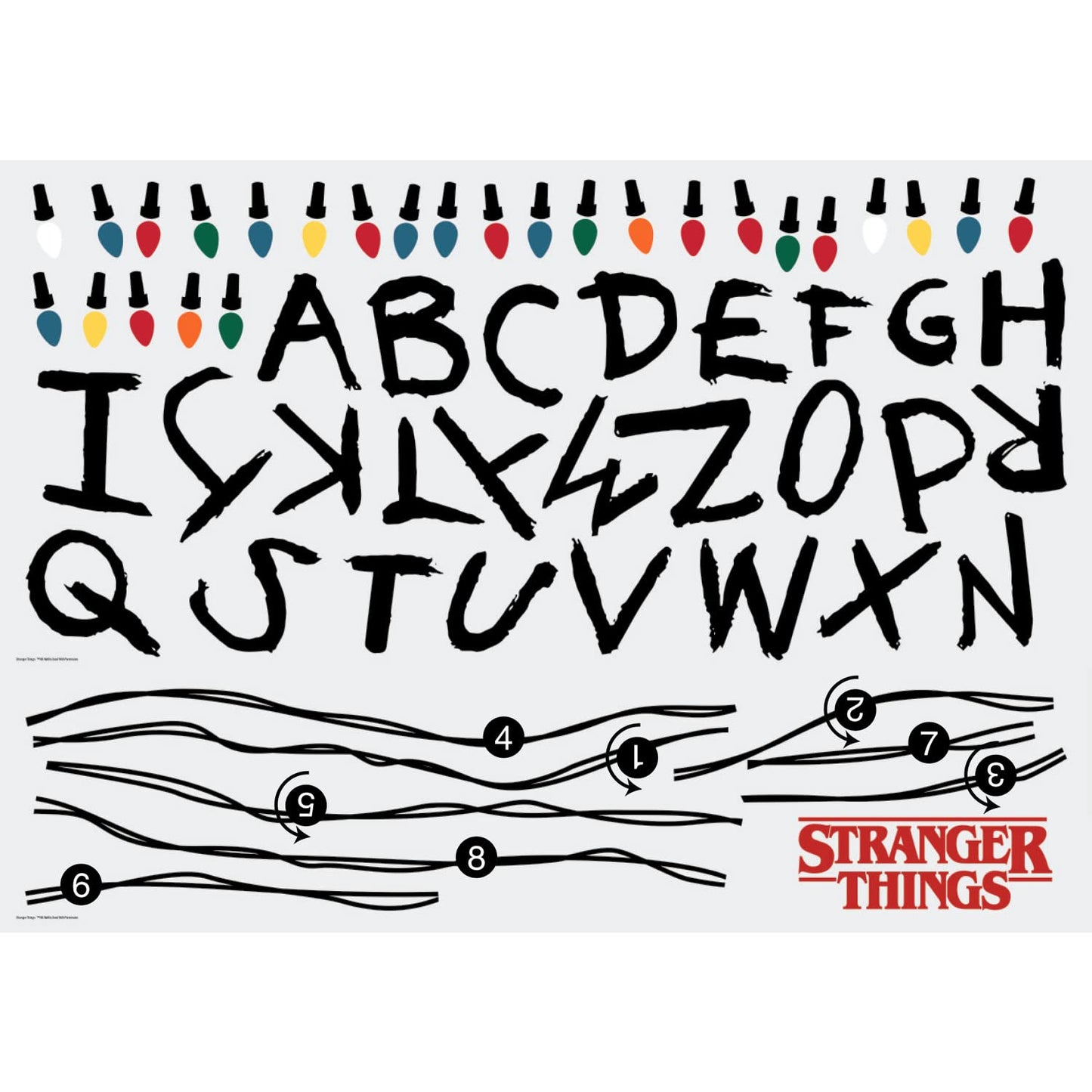 RoomMates RMK5240GM Netflix Stranger Things Christmas Light Peel and Stick Giant Wall Decals with Alphabet