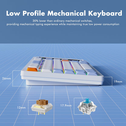AJAZZ AKP815 75% Low Profile Mechanical Keyboard with 4.33'' LED Touch Screen, Programmable RGB Gasket Wired Keyboard, 16 Keys Custom Desk Controller for Win/Mac