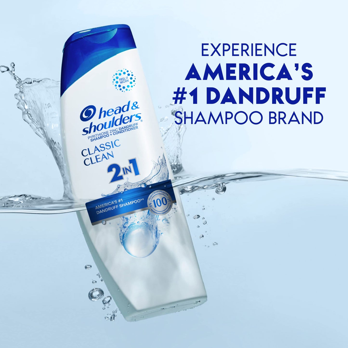 Head & Shoulders Anti-Dandruff Shampoo and Conditioner, Classic Clean 2-in-1, 1% Pyrithione Zinc, Flake Control, Deep Clean, Scalp Care, Fresh Scent, 8.45 fl oz