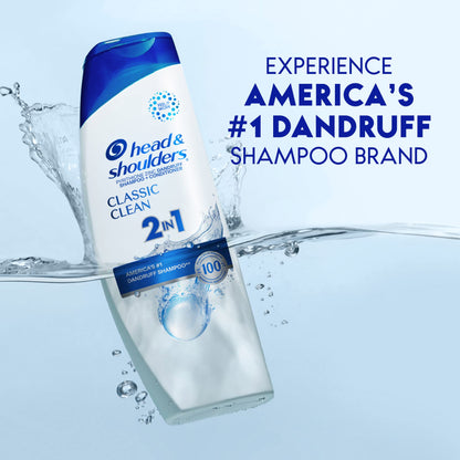 Head & Shoulders Anti-Dandruff Shampoo and Conditioner, Classic Clean 2-in-1, 1% Pyrithione Zinc, Flake Control, Deep Clean, Scalp Care, Fresh Scent, 8.45 fl oz