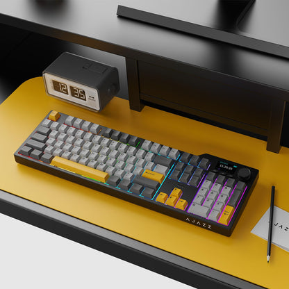 AK35I V3 Full Size RGB Gasket Mount Keyboard | 8000mAh Triple Modes Custom Keyboard with Five Layer Pad | Knob Control | Cherry Profile PBT Keycaps