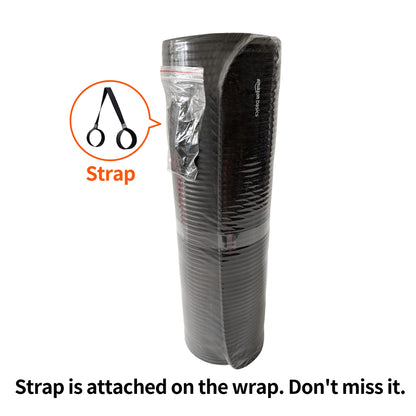 Amazon Basics 1/2 Inch Extra Thick Exercise Yoga Mat with Carrying Strap, Black