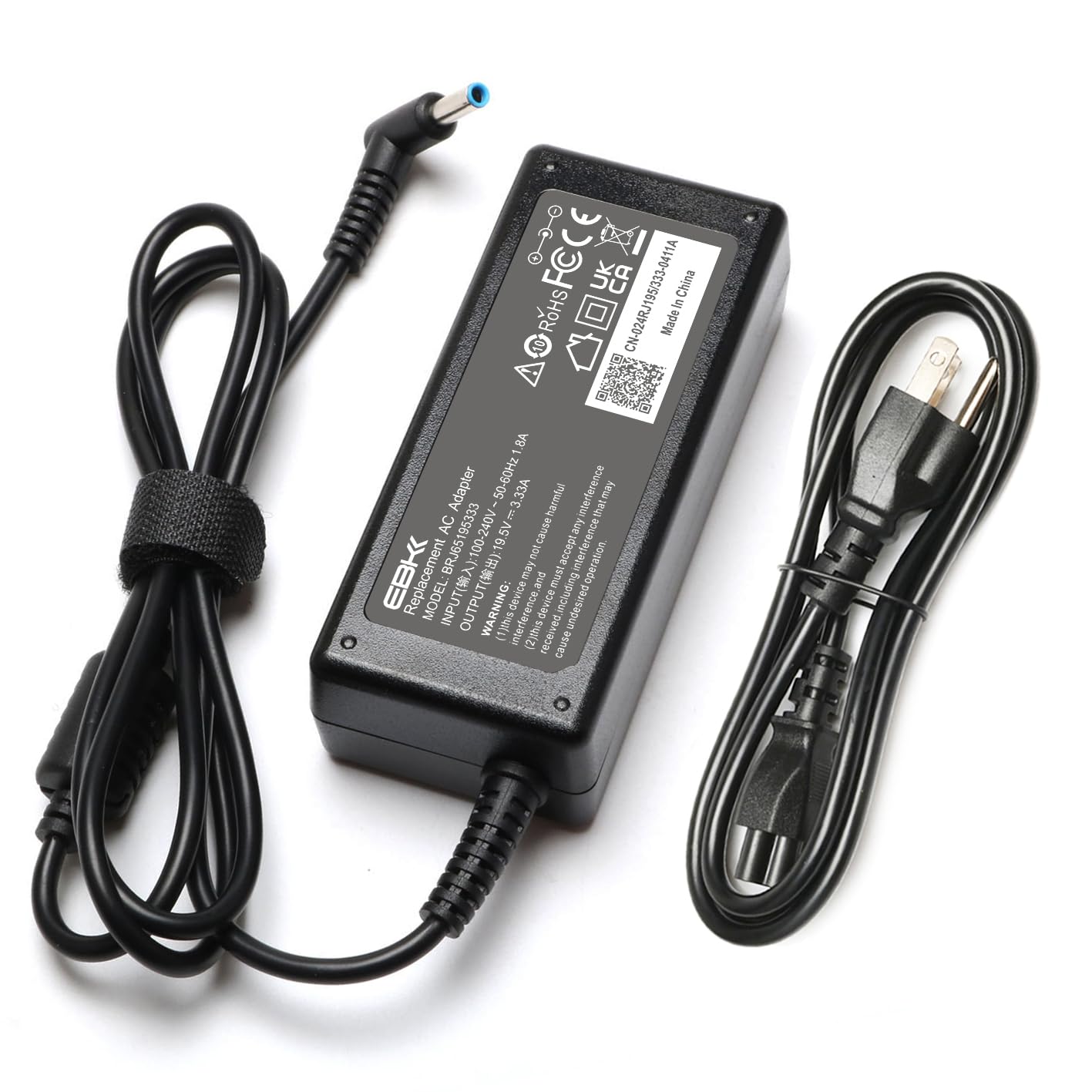 65W Laptop Charger Blue Tip Compatible with HP EliteBook Charger 840 850 845 830 820 G8/G7/G6/G5/G4/G3,ProBook 640 650 450 430 440 445 446 455 470 745 735 725 755 with Power Cord