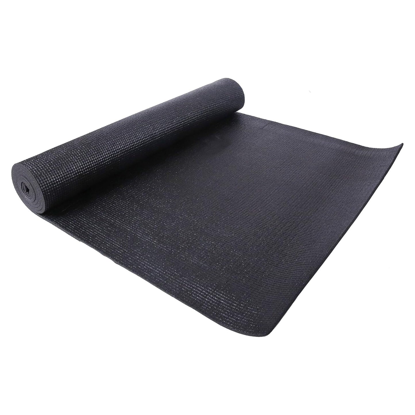 Fitvids 1/4-Inch High Density Thick Non Slip Yoga Mat with Knee Pad and Carrying Strap for Workout, Pilates, Gym Home Exercise, Black