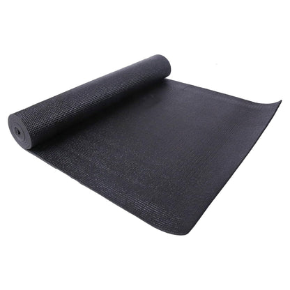 Fitvids 1/4-Inch High Density Thick Non Slip Yoga Mat with Knee Pad and Carrying Strap for Workout, Pilates, Gym Home Exercise, Black