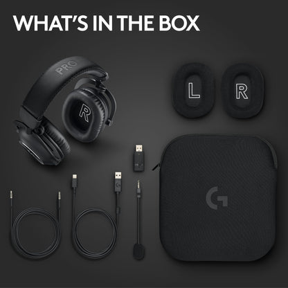 Logitech G PRO X 2 Lightspeed Wireless Gaming Headset: Wireless Gaming Headphones with Mic, 50mm Graphene Drivers, 2.02.0—7.1 Surround, Bluetooth/USB/3.5mm Aux, for PS4/PS5/PC/Nintendo Switch - Black