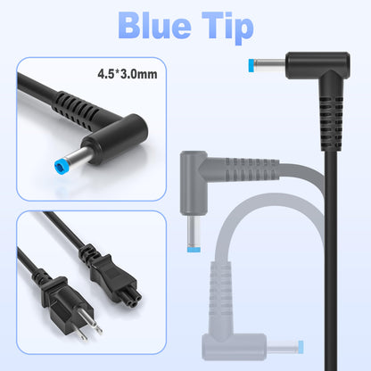 65W Laptop Charger Blue Tip Compatible with HP EliteBook Charger 840 850 845 830 820 G8/G7/G6/G5/G4/G3,ProBook 640 650 450 430 440 445 446 455 470 745 735 725 755 with Power Cord