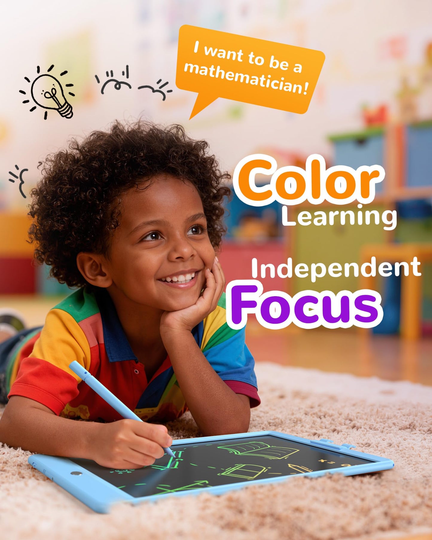 KOKODI LCD Writing Tablet, Gifts for 3 Years Old Boys and Girls，10 Inch Colorful Doodle Board Drawing Tablet, Erasable Reusable Electronic Drawing Pads, Educational and Learning Toys for Kids