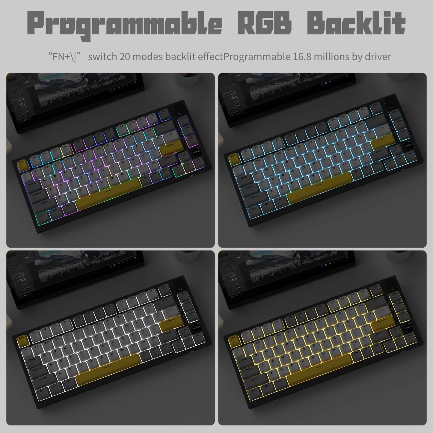 AJAZZ Gaming Keyboard (AK820PRO Grey)