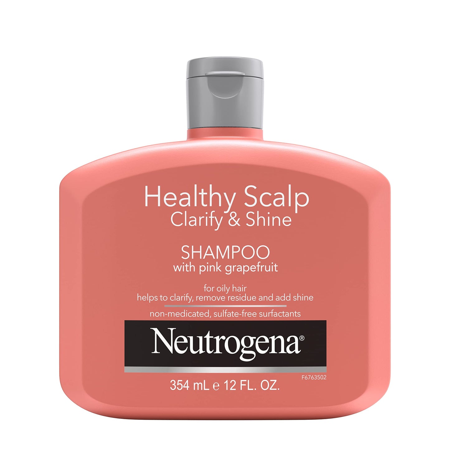 Neutrogena Exfoliating Healthy Scalp Clarifying Shampoo for Oily Hair & Scalp, Pink Grapefruit pH-Balanced Anti-Residue Formula Adds Shine, Sulfate, Paraben & Phthalate-Free, Color-Safe, 12 Fl Oz