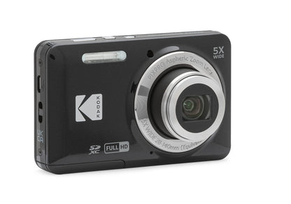 KODAK PIXPRO FZ55-BK 16MP CMOS Sensor Digital Camera 5X Optical Zoom 28mm Wide Angle 1080P Full HD Video 2.7" LCD Vlogging Camera (Black)