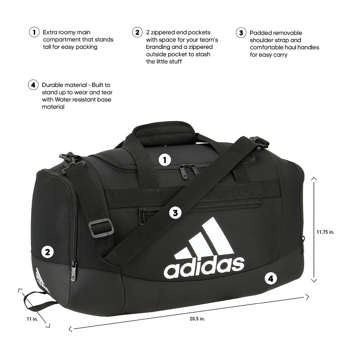 adidas Unisex Defender 4.0 Gym Duffel Bag for Men and Women