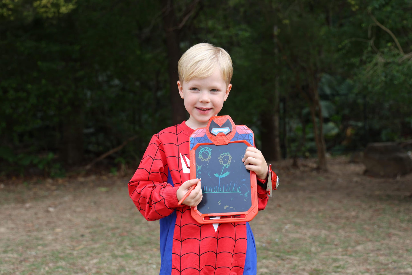 Fullware LCD Writing Tablet for Kids 10 Inch Spider Hero for Toddler 3 4 5 6 7 8 - Paint, Doodle Board, Drawing Pad - Travel Toys, Road Trip Car Activities, Birthday Christmas Gift Boys & Man