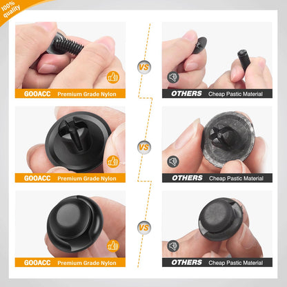 GOOACC - GRC-33 240PCS Bumper Retainer Clips Car Plastic Rivets Fasteners Push Retainer Kit Most Popular Sizes Auto Push Pin Rivets Set -Door Trim Panel Fender Clips for GM Ford Toyota Honda Chrysler