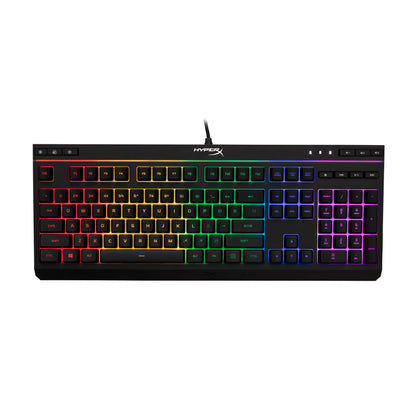 HyperX Alloy Core RGB – Membrane Gaming Keyboard, Comfortable Quiet Silent Keys with RGB LED Lighting Effects, Spill Resistant, Dedicated Media Keys, Compatible with Windows 10/8.1/8/7 – Black