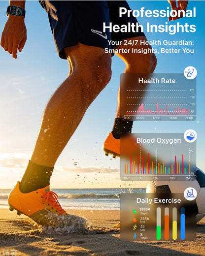 DIVElink Smart Watches for Men Women - 1.83" HD 2025 Fitness Tracker with 100 Sports Modes, Heart Rate/Sleep Monitor, IP68 Waterproof, Bluetooth Call & Music Control for iPhone/Android