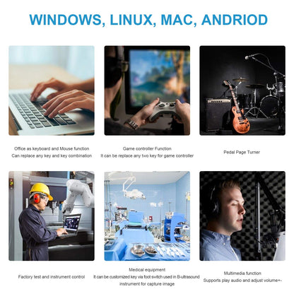 [Upgraded] iKKEGOL USB Foot Pedal Switch Video Game PC Hands Free Footswitch One Key Control Program Computer Mouse Keyboard HID with 2M Cable