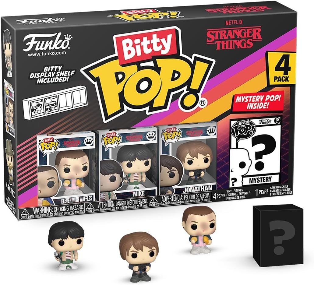Funko Pop Bitty: Stranger Things - Eleven with Waffles, Mike, Jonathan, and Mystery Chase Figure - (Style May Vary) and A Surprise Mystery Mini Figure - 0.9 Inch (2.2 Cm) Collectable