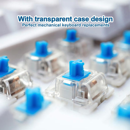 BlingKingdom 10 PCS Blue Switch Replacement 3 PIN Mechanical Keyboard Switches, Clicky, Accurate Typing, Dustproof, LED Keyboard, Gaming Keyboard