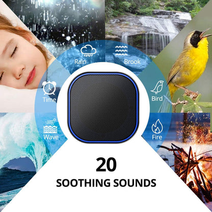 Magicteam White Noise Machine with 20 Non Looping Natural Soothing Sounds Memory Function 32 Levels of Volume Powered by AC or USB and Sleep Sound Timer Therapy for Baby Kids Adults Black