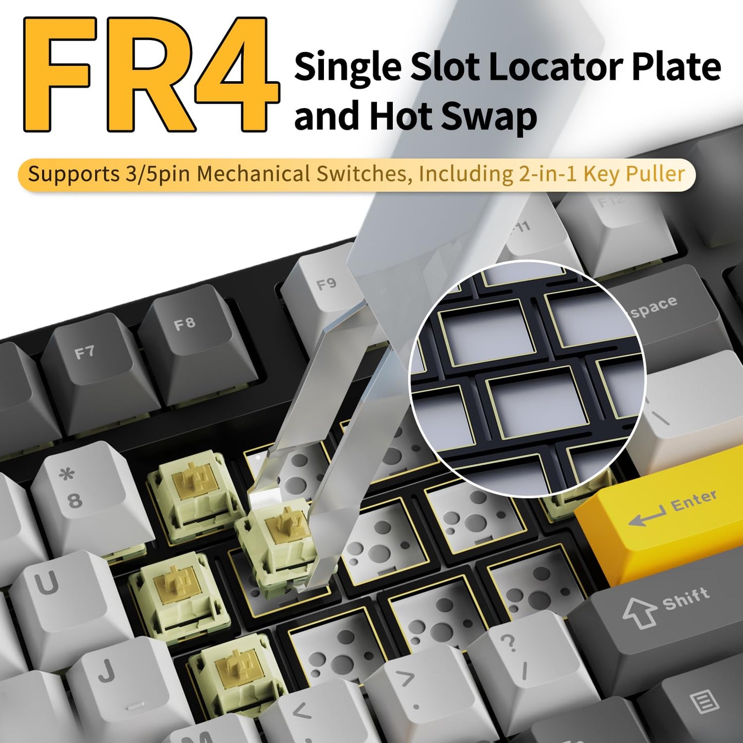 AK35I V3 Full Size RGB Gasket Mount Keyboard | 8000mAh Triple Modes Custom Keyboard with Five Layer Pad | Knob Control | Cherry Profile PBT Keycaps