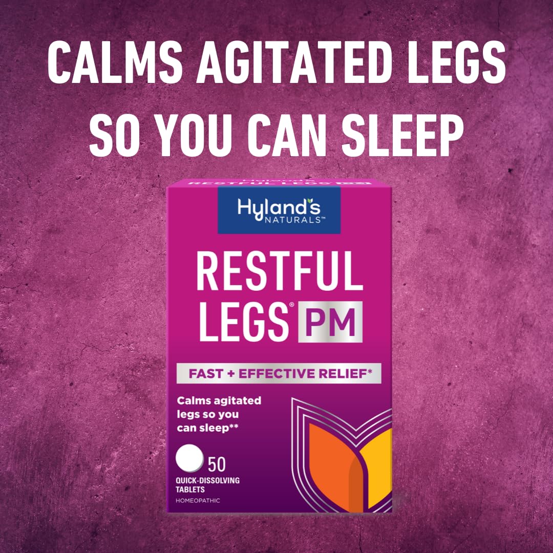 Hyland's Restful Legs PM, Nighttime Formula, Calms Agitated Legs so You Can Sleep, 50 Quick Dissolving Tablets
