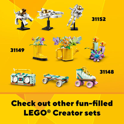 Lego Creator 3 in 1 Retro Camera Toy, Transforms from Toy Camera to Retro Video Camera to Retro TV Set, Photography Gift for Boys and Girls Ages 8 Years Old and Up Who Enjoy Creative Play, 31147