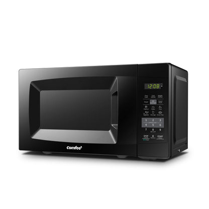 COMFEE' EM720CPL-PMB Countertop Microwave Oven with Sound On/Off, ECO Mode and Easy One-Touch Buttons, 0.7cu.ft, 700W, Black