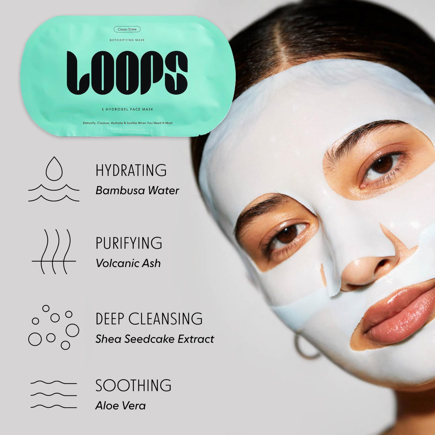 LOOPS VARIETY LOOP KIT - Hydrogel Korean Face Mask for Every Skin- Five Collagen Face Masks fo, Detoxifying, Repairing, Glowing, & Rejuvenating - Gifts for Women -5 Pc