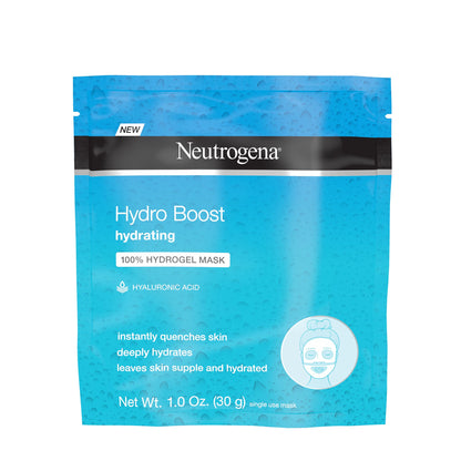 Neutrogena Hydro Boost Moisturizing & Hydrating 100% Hydrogel Sheet Mask, Face Mask for Dry Skin with Hyaluronic Acid, Gentle & Non-Comedogenic, 1 oz, 12 Pack