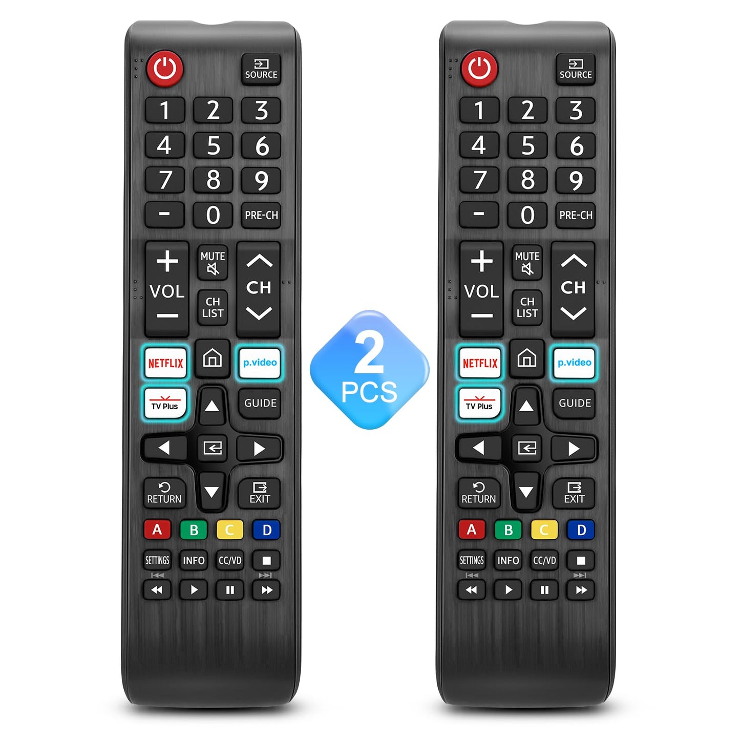 【Pack of 2】 Universal for Samsung-TV-Remote-Control Replacement,Compatible with All Samsung Smart Frame QLED LED 7 Series TVs