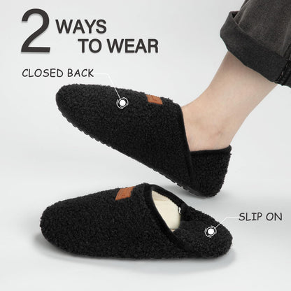ATHMILE House Slippers for Women Men Indoor Barefoot Slippers Socks Furry Slip on House Shoes Cozy Comfy for Home Bedroom Travel Yoga Women 8-8.5 Black