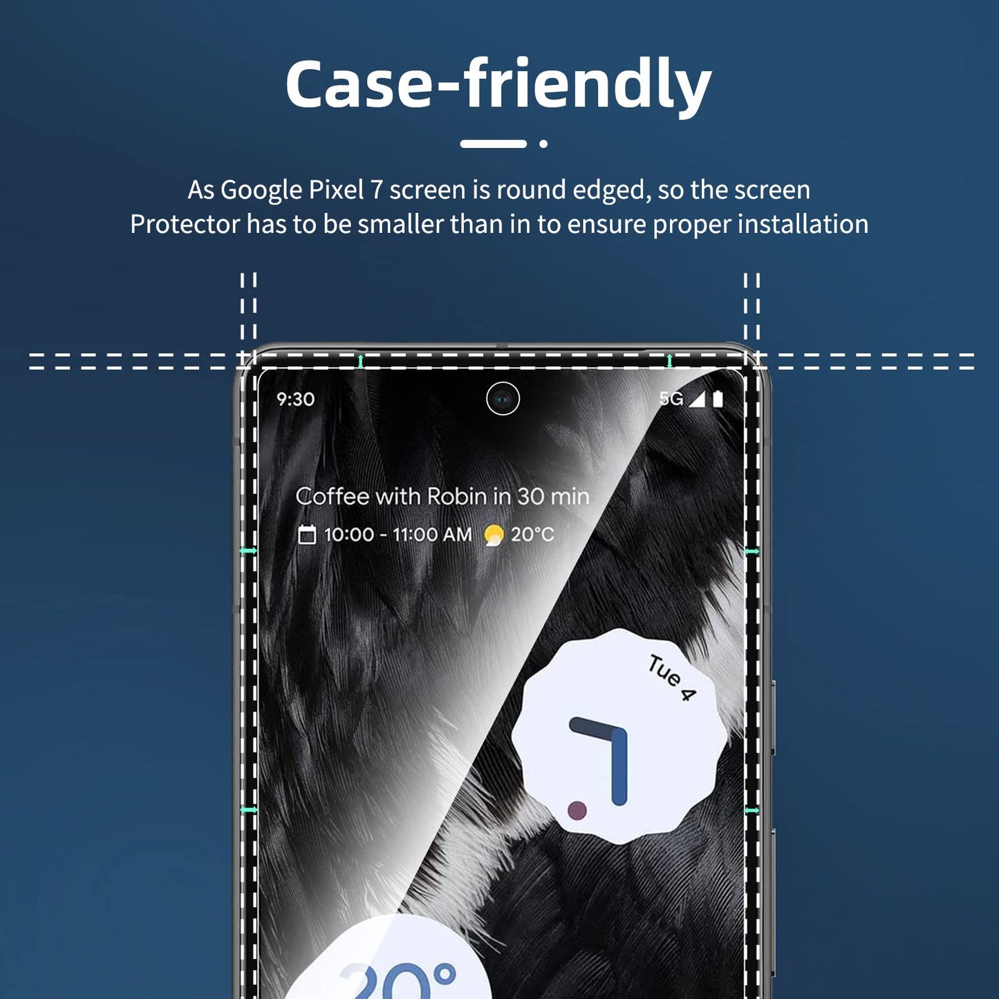 NEW'C 3 Pack Designed for Google Pixel 7 Screen Protector Tempered Glass,Case Friendly Anti Scratch, Bubble Free, Ultra Resistant