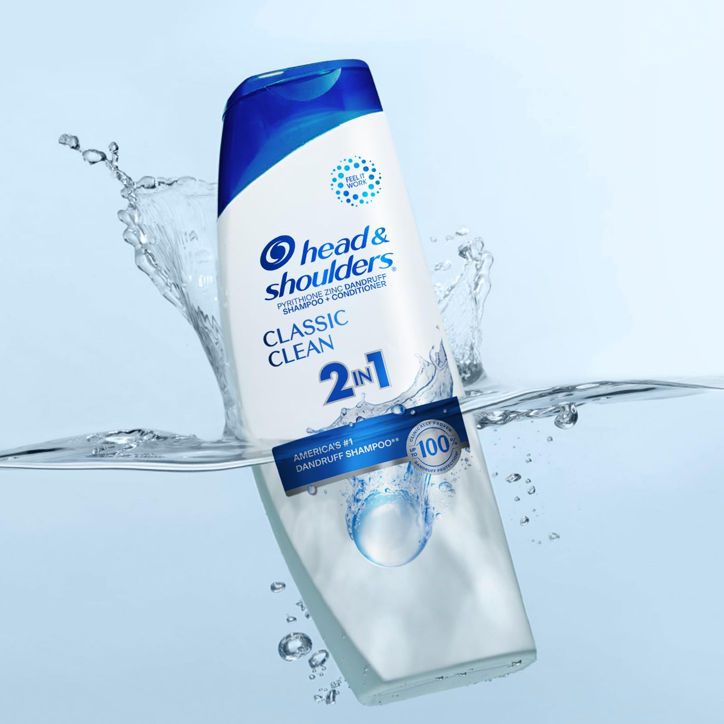 Head & Shoulders Anti-Dandruff Shampoo and Conditioner, Classic Clean 2-in-1, 1% Pyrithione Zinc, Flake Control, Deep Clean, Scalp Care, Fresh Scent, 8.45 fl oz