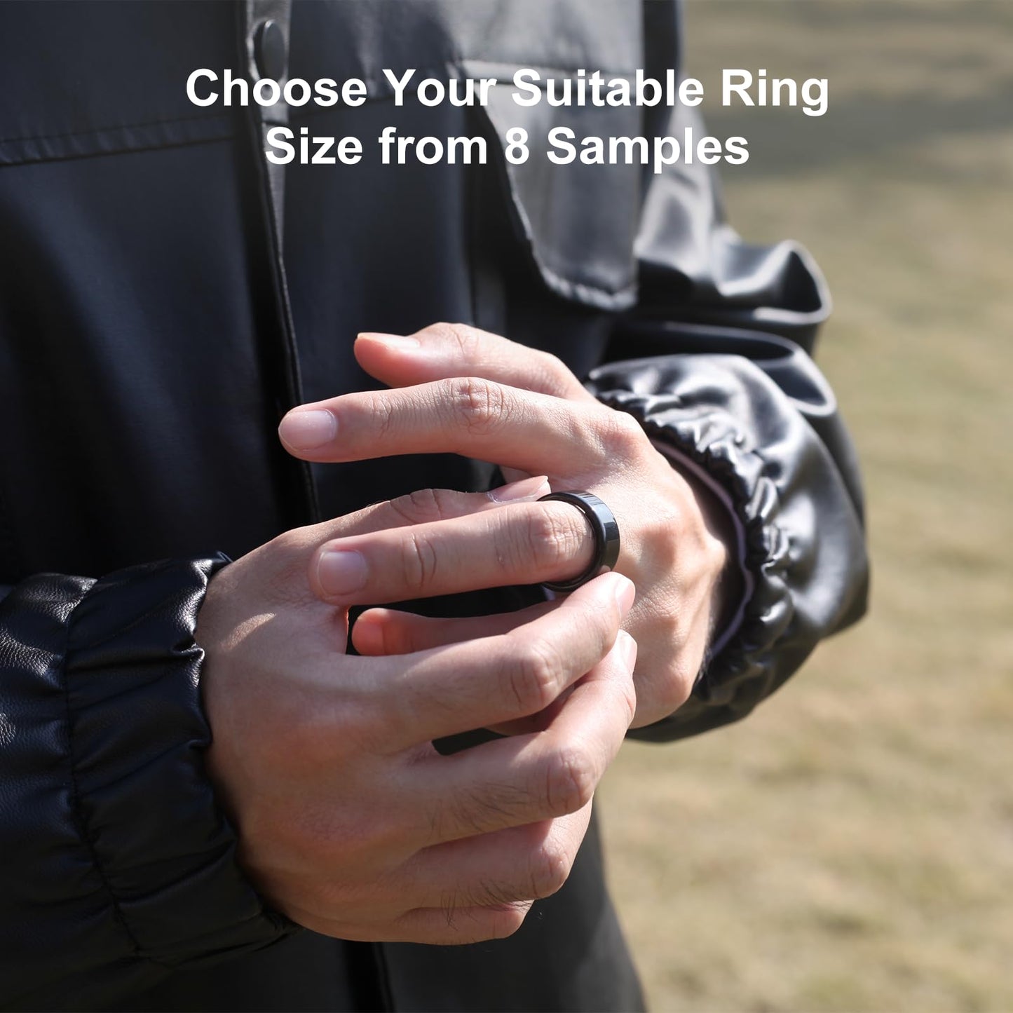 POBOVi Smart Ring for Men/Women – Fitness Tracker with Sleep, HRV, Heart Rate, Blood Oxygen – IP68 Waterproof, No Subscription, iOS & Android – Sizing Kit for Accurate Fit (Includes Ring Sizer Only)