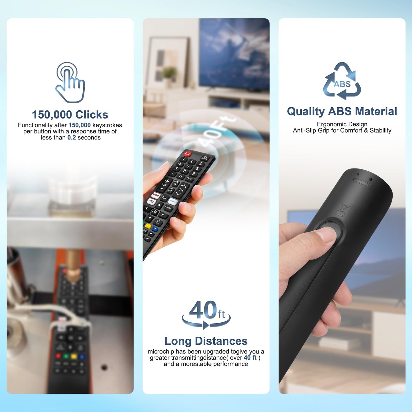 【Pack of 2】 Universal for Samsung-TV-Remote-Control Replacement,Compatible with All Samsung Smart Frame QLED LED 7 Series TVs