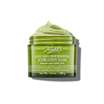 Kiehl's Avocado Nourishing Hydration Mask, Rich & Creamy Face Mask, Hydrates & Soothes Skin, with Evening Primrose Oil, Maintains Facial Elasticity, Helps Reduce Dryness, Paraben-free - 3.4 fl oz