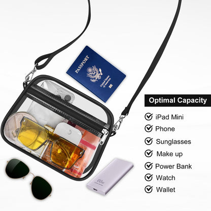 USPECLARE Clear Bag for Stadium Events Clear Handbags Purses for Sports Fans Transparent Crossbody Bag for Concerts Festivals