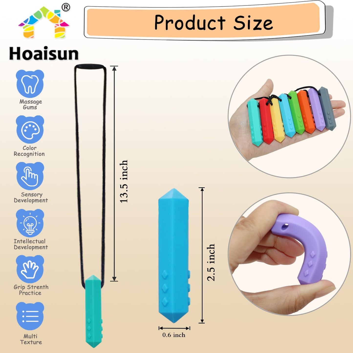 Chew Necklaces for Sensory Kids, 8 Pack Chewy Necklace Sensory Boys and Girls with Autism, ADHD, SPD, Biting, Silicone Teething Necklace Oral Chew Toys for Adults Reduce Chewing Anxiety Fidget