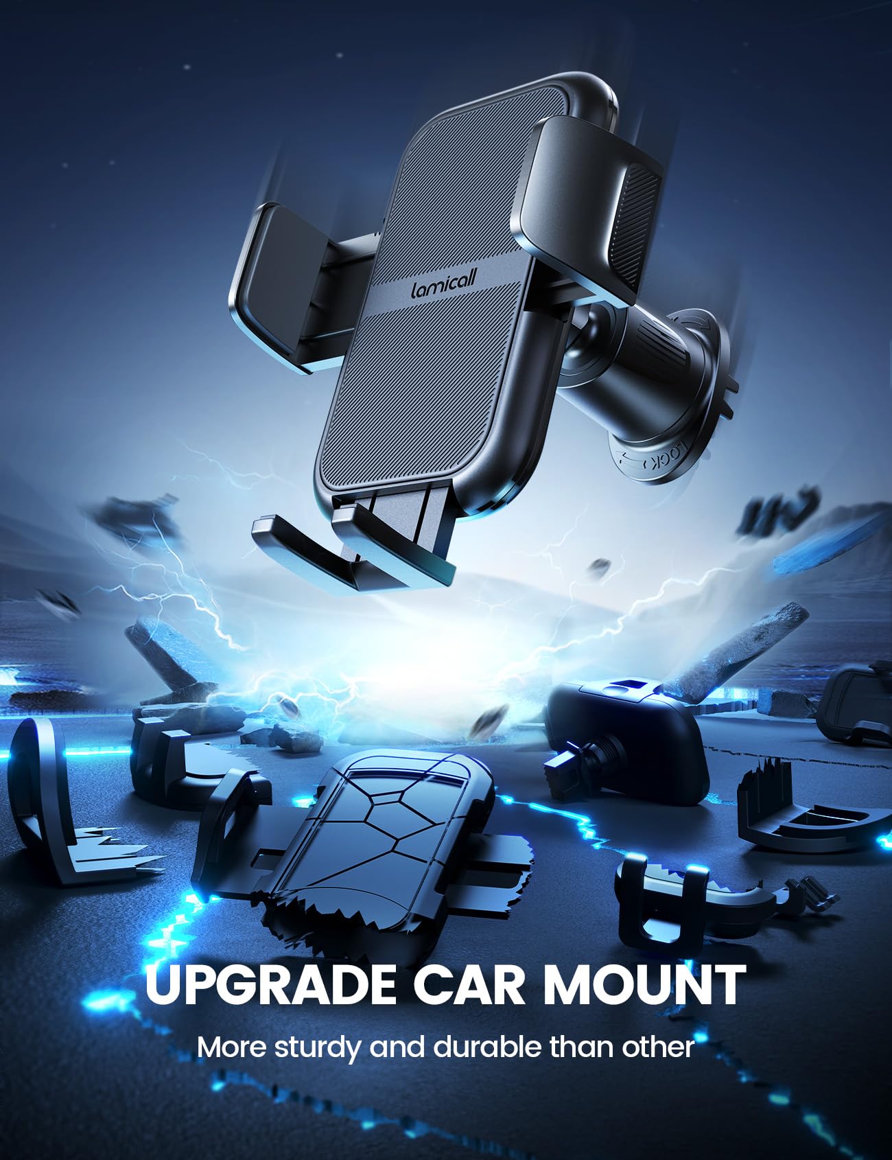 Lamicall 2025 Wider Clamp & Metal Hook Car Phone Holder Vent [Thick Cases Friendly] Phone Holders for Your Car Mount Automobile Hands Free Cradle Air Vent for iPhone 17 16 15 14 13 Pro Max Smartphone